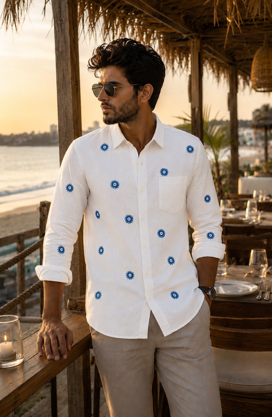 Premium Evil Eye Handwork Men’s Shirt