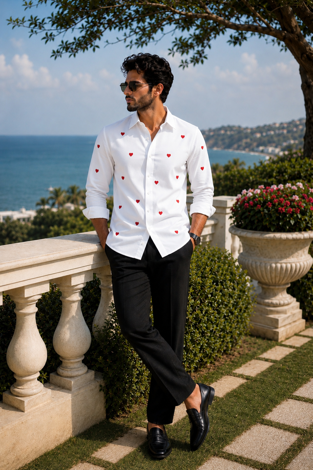 Premium Red Heart Handwork Men’s Shirt