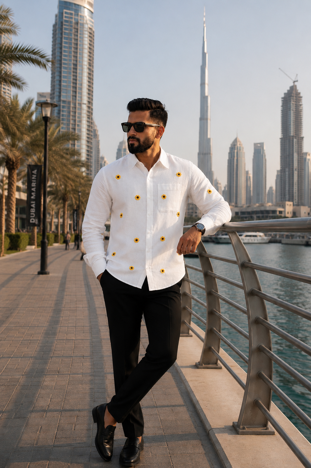 Premium Sunflower Handwork Men’s Shirt