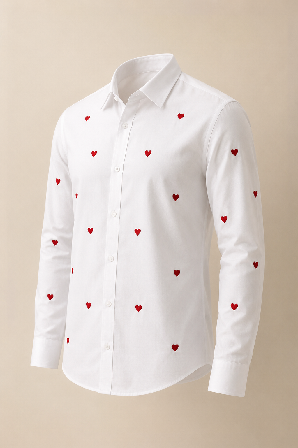 Premium Red Heart Handwork Men’s Shirt