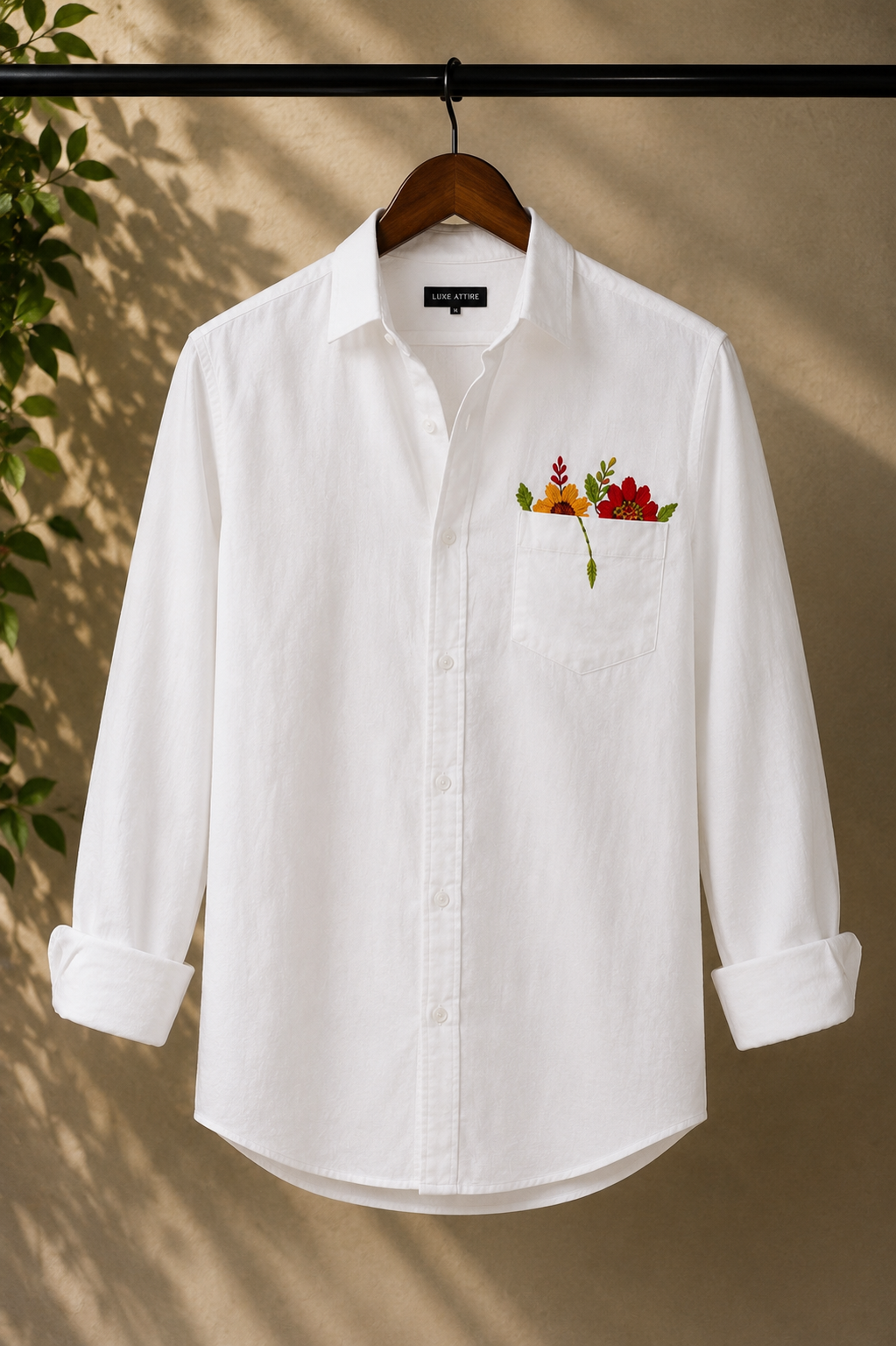 Premium Floral Pocket Handwork Men’s Shirt