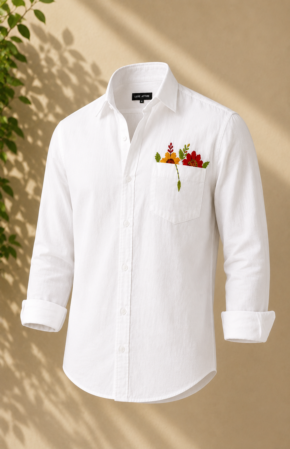 Premium Floral Pocket Handwork Men’s Shirt