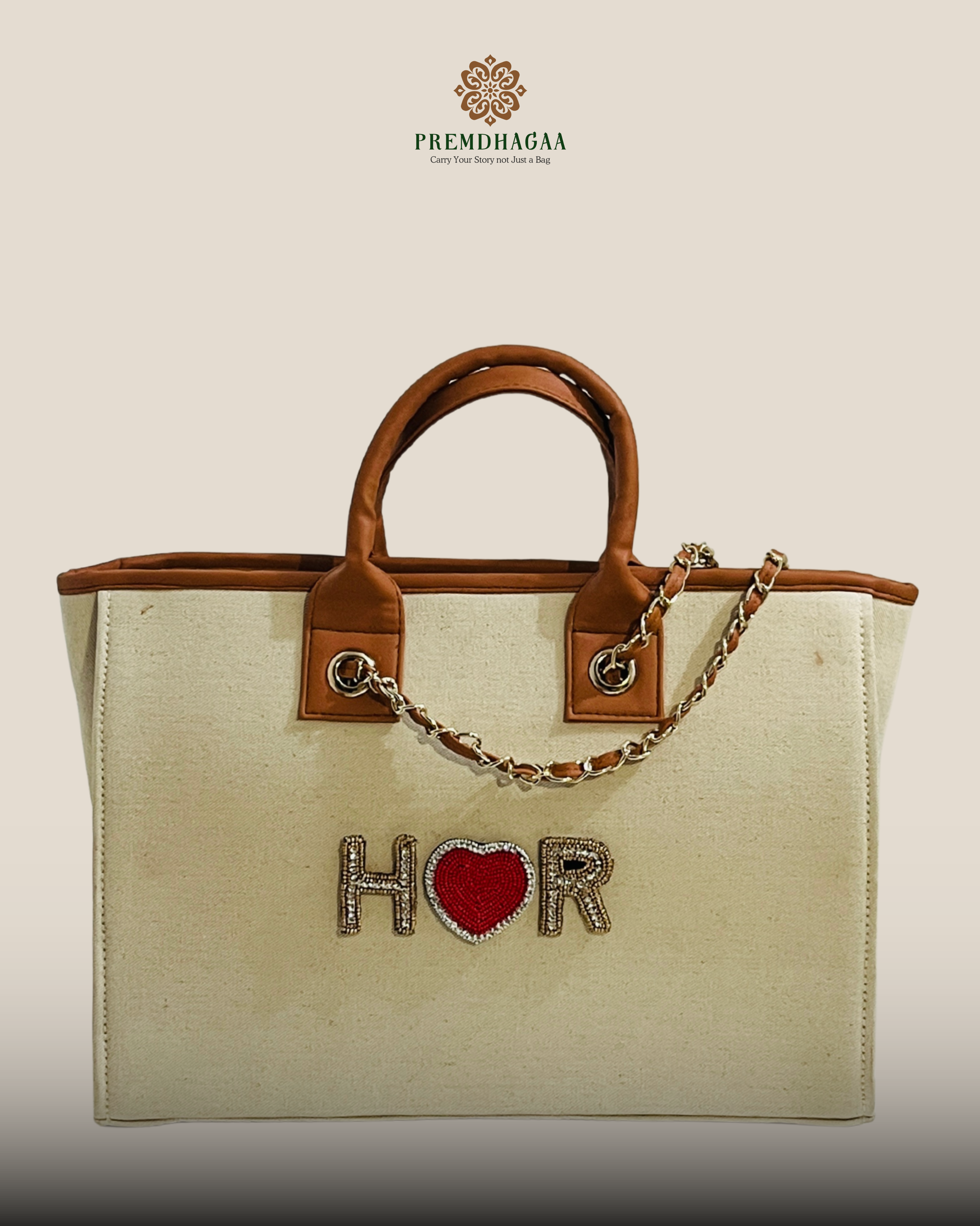 Customised Heartbeat canvas tote bags with diamond name