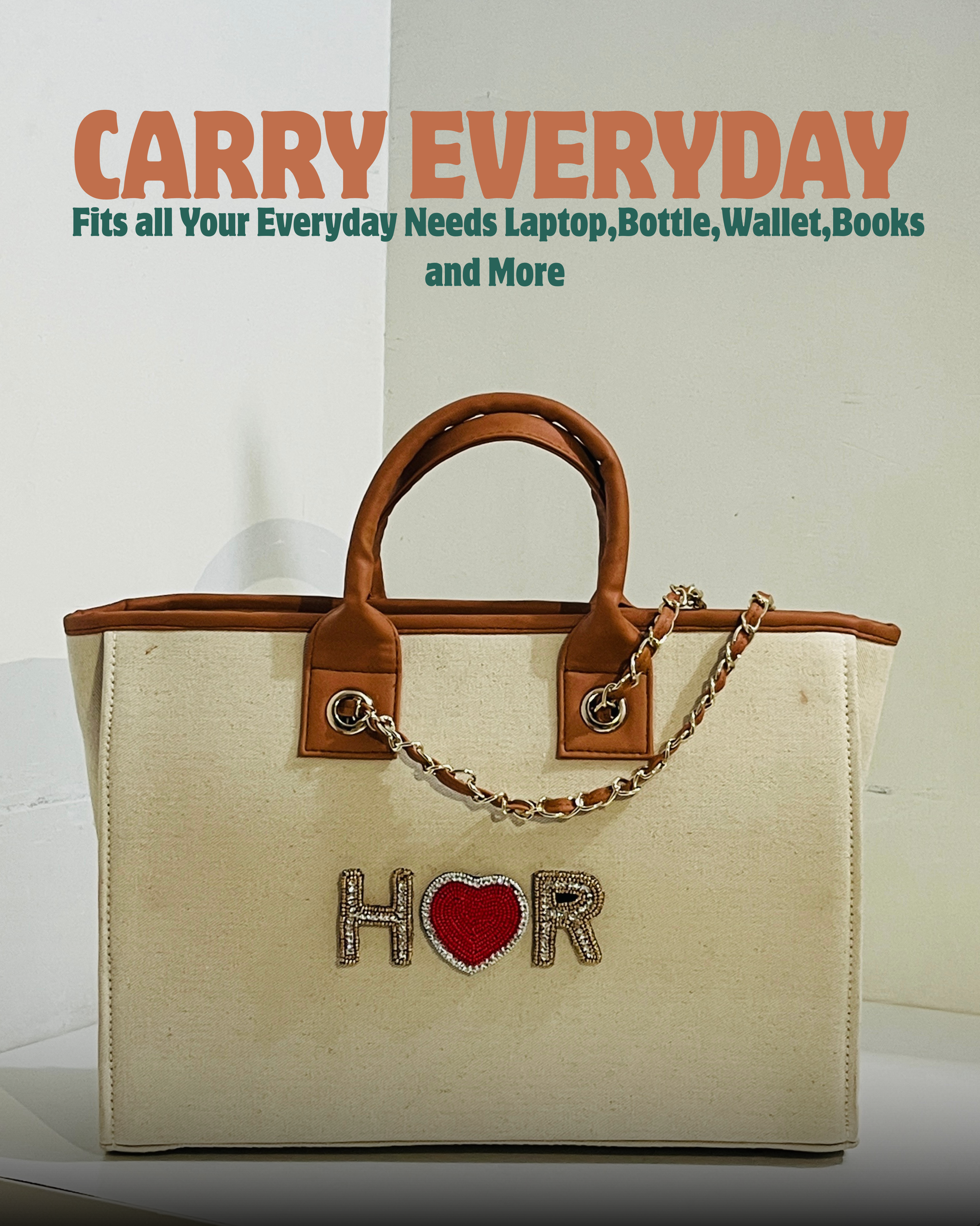 Customised Heartbeat canvas tote bags with diamond name