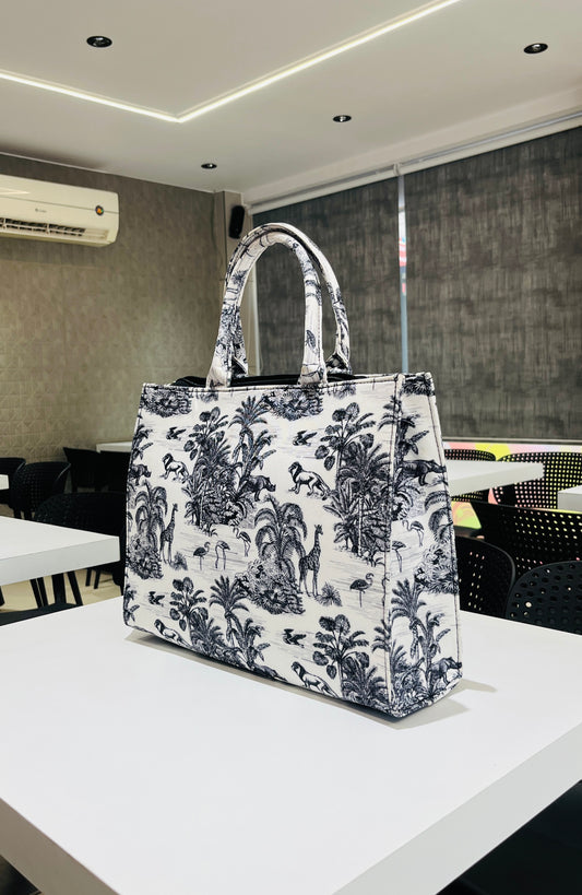 Safari Toiles Print Premium Tote Bag