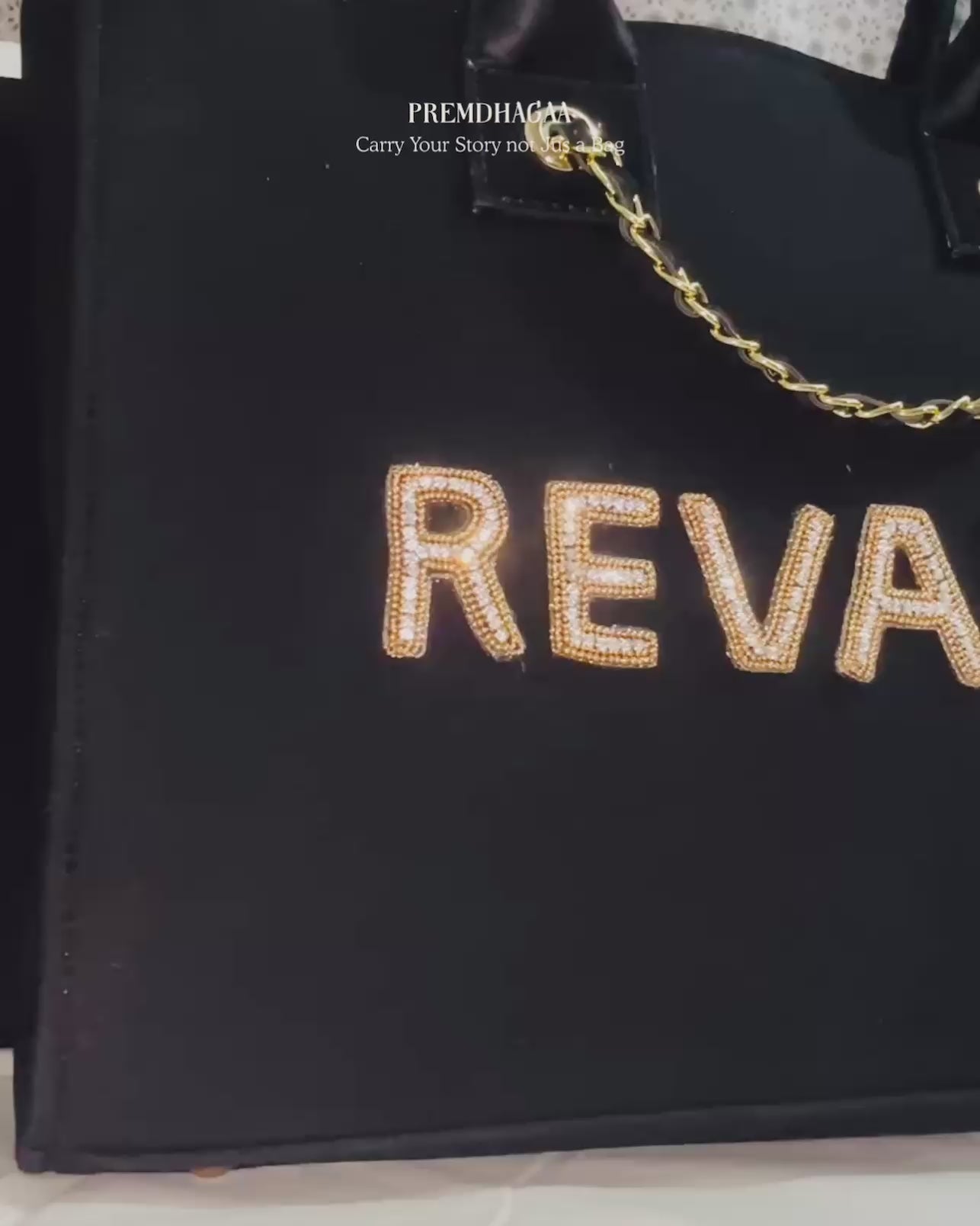 Customised Butterfly canvas tote bags with diamond name