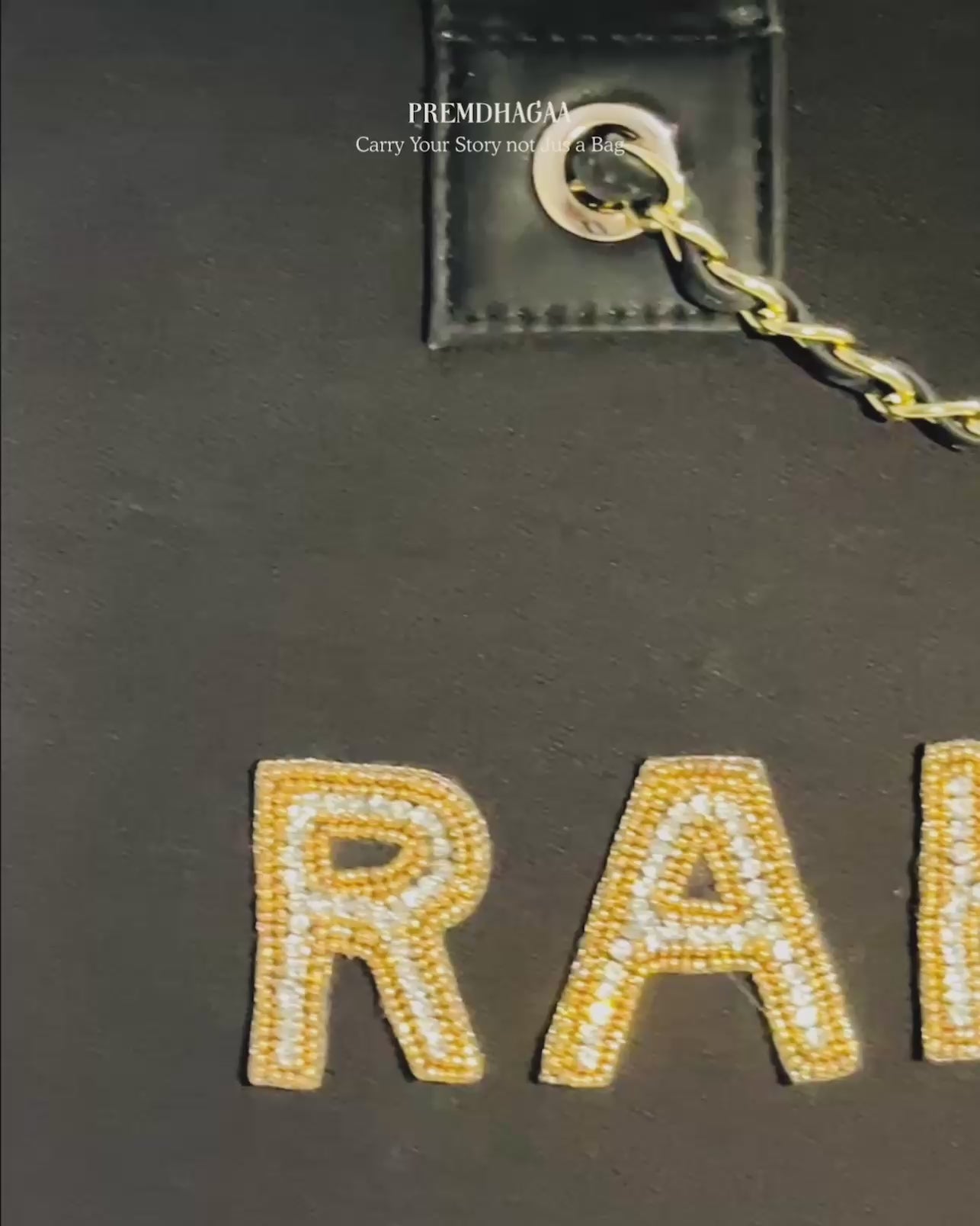 Customised Evil-eye canvas tote bags with diamond name